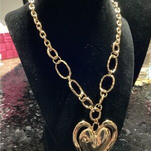 Chunky Gold Heart Pendant Necklace